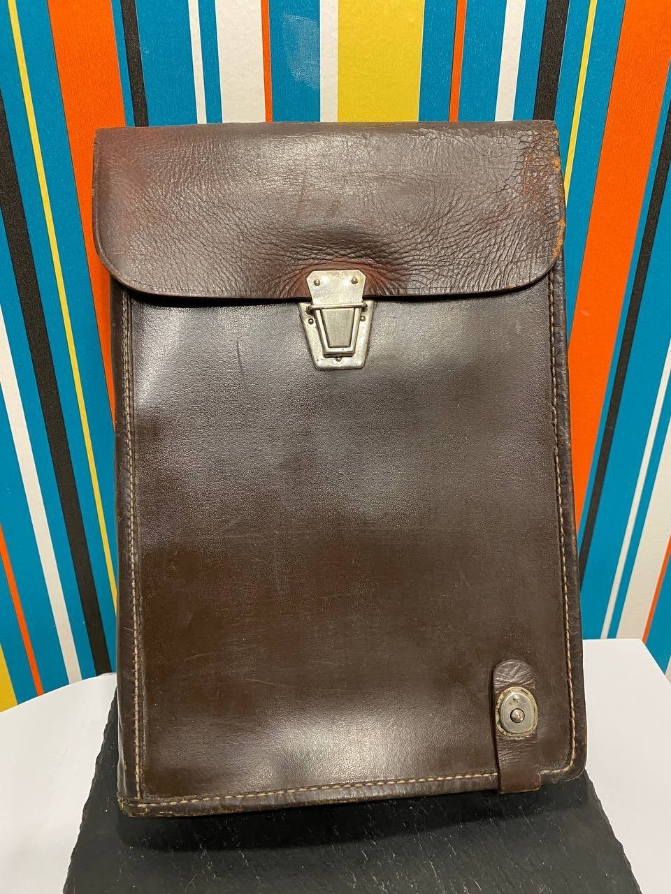 USSR Army Military Officer Field Leather Map Bag Case Planshet 1970