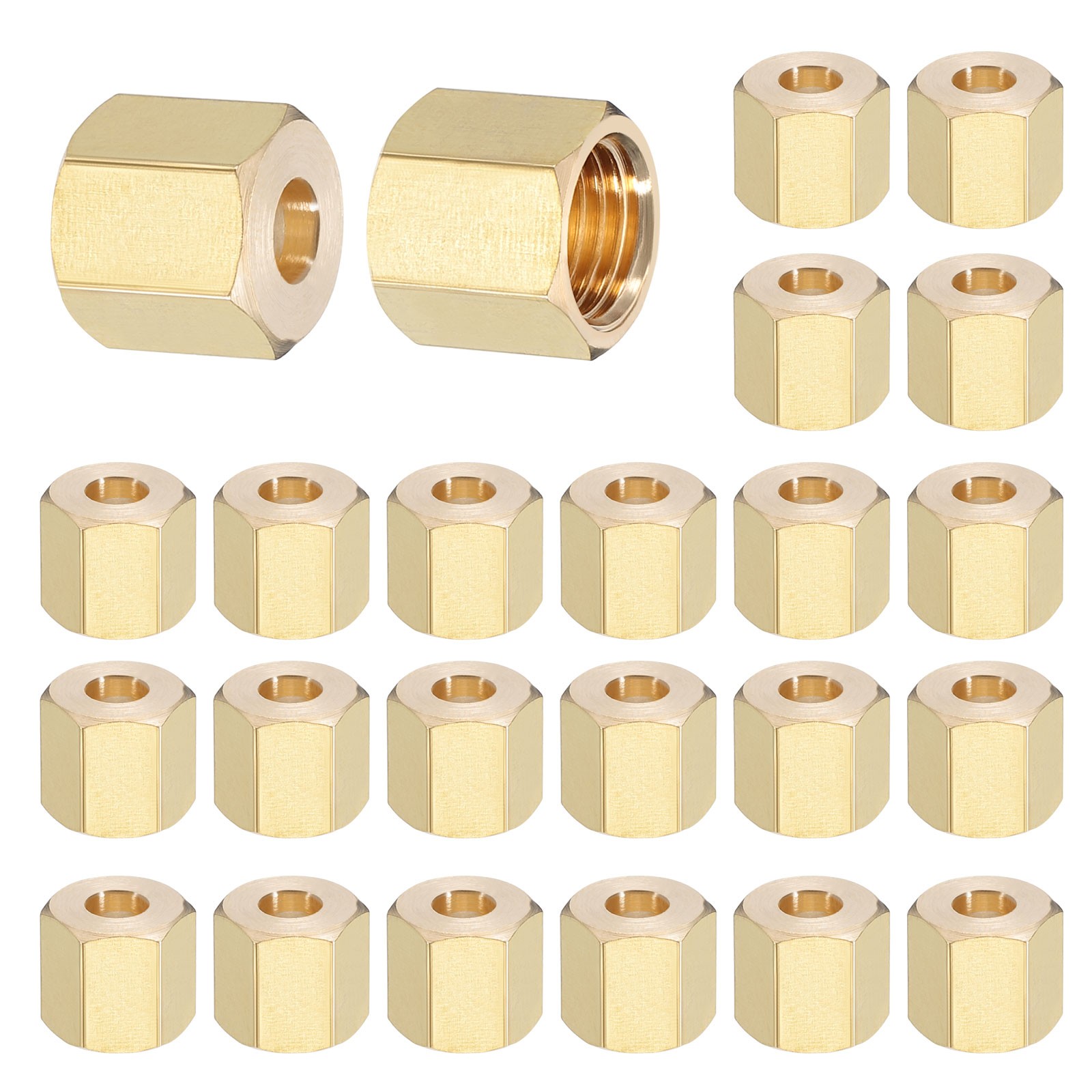 3/16" Brass Compression Nut,50Pcs Brass Compression Fitting Plumbing System