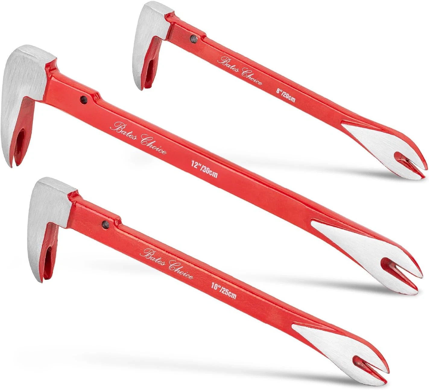 Bates- Pry Bar Nail Puller Set, 3 Pack, 8"/10"/12", Nail Puller Tool, Small Pry