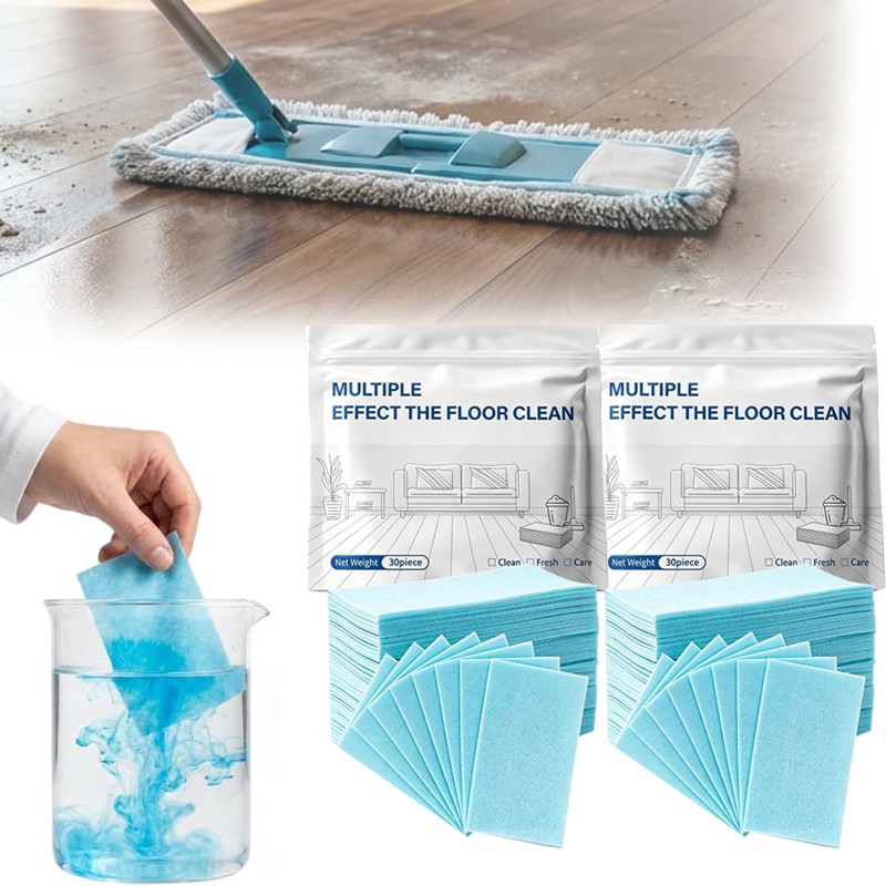 100-500 X Multi-Effect Floor Clean Tablets, Water-Soluble Floor Cleaning Sheets