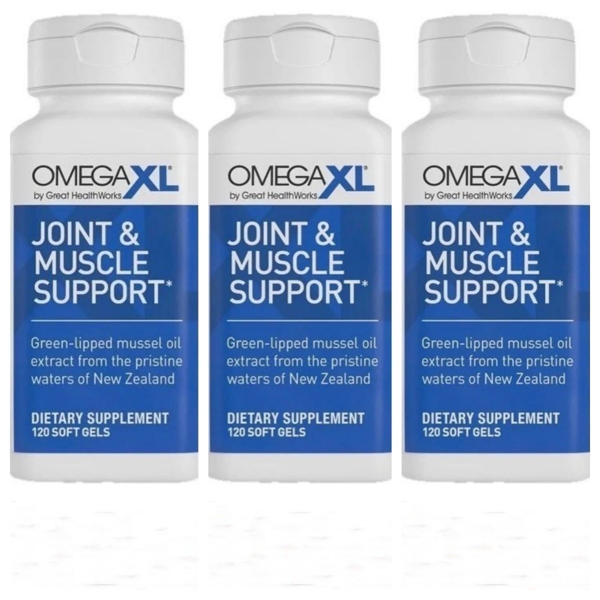 3Pack XL 120 Capsules-Green Lipped Mussel O-3 Joint Relief Supplement