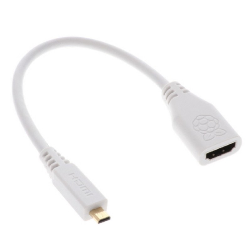 Raspberry Pi Official Micro-HDMI to Standard-F HDMI Adapter SC0224