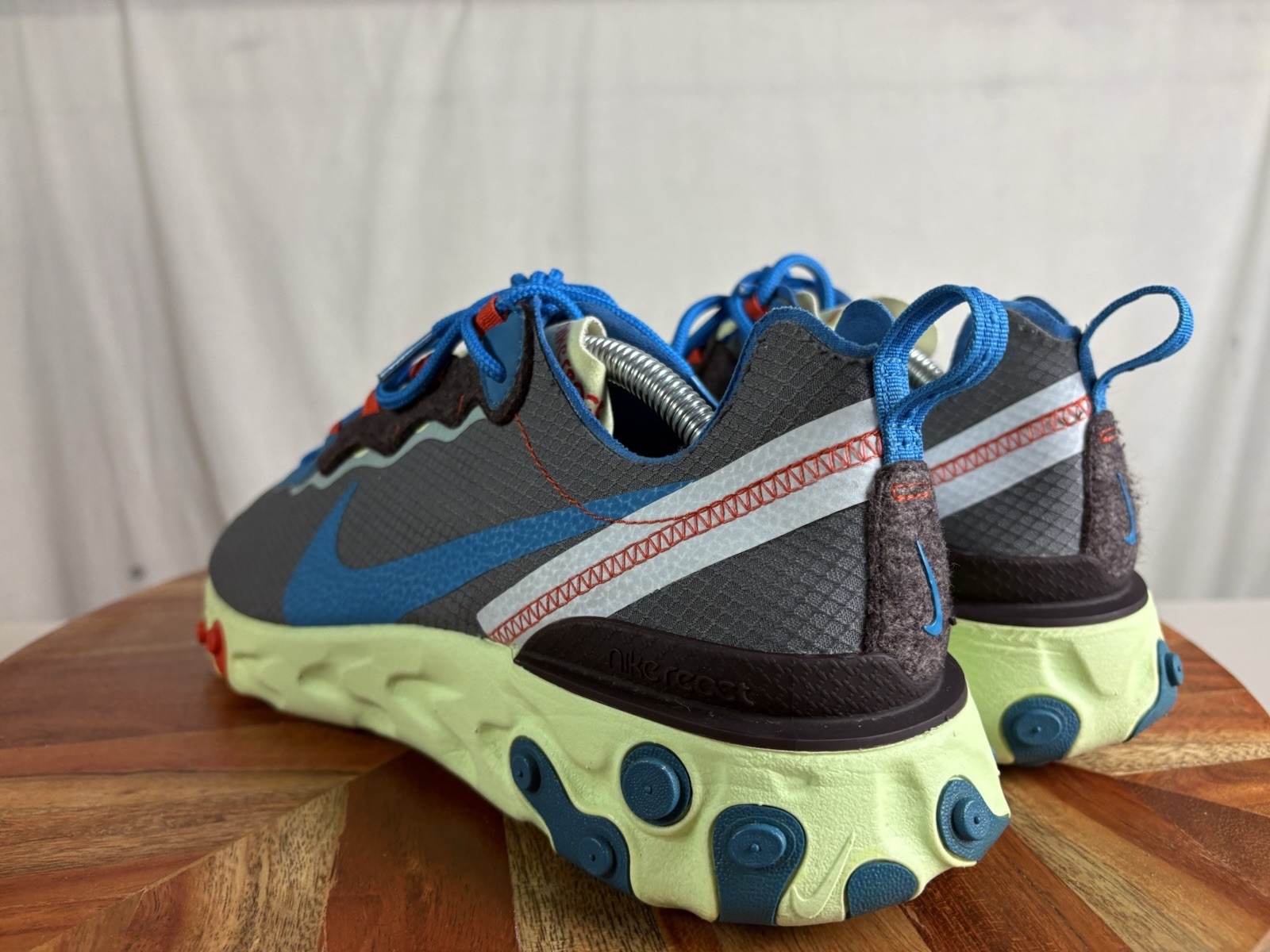 Mens Nike React Element 55 SE Volt/Blue-Dark Grey CT1142-700 Sz 9.5