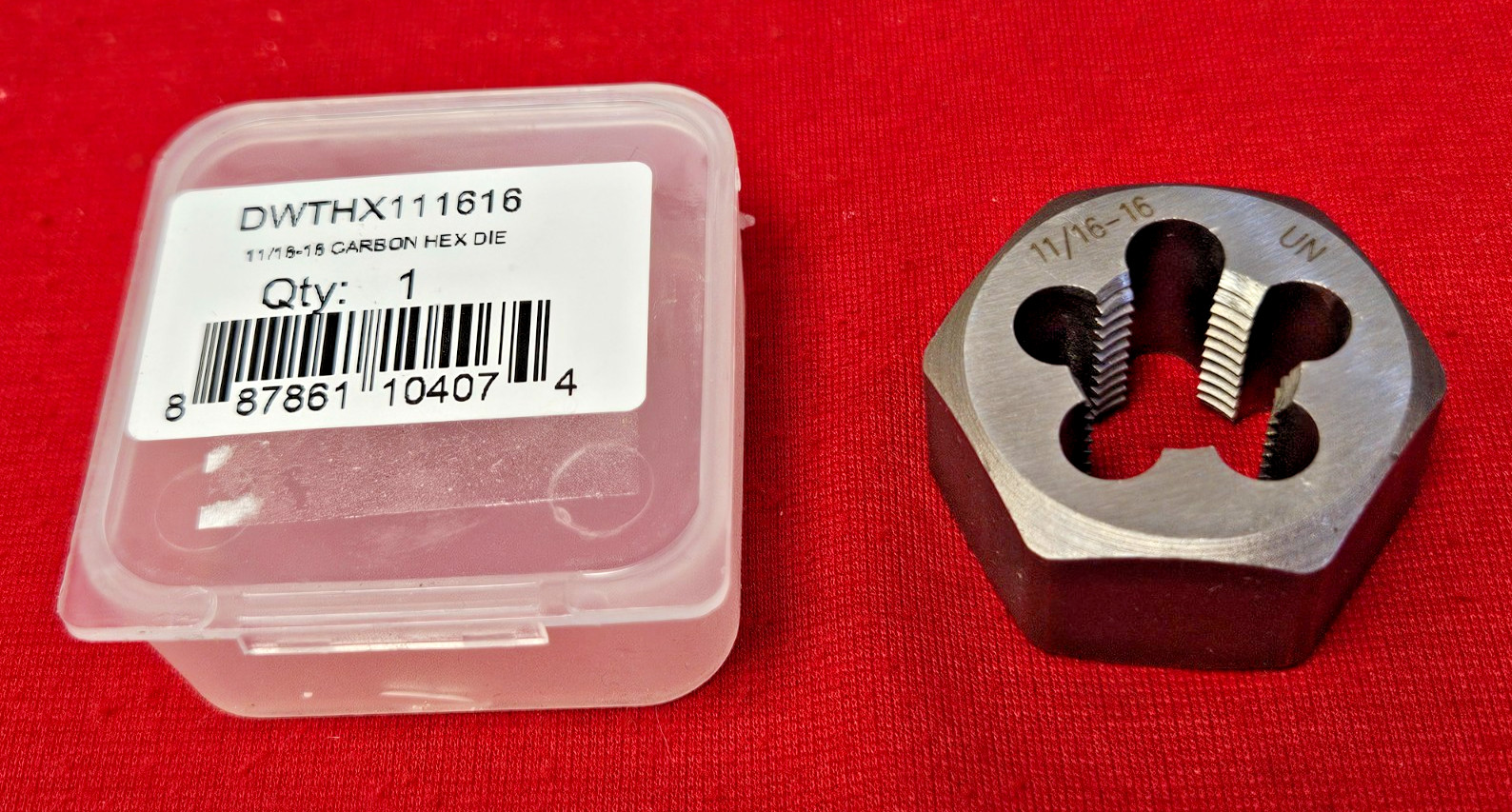 11/16-16 NF x 1-7/16" Hex CS Hex Die RH Rethreading DWTHX111616 by Drill America