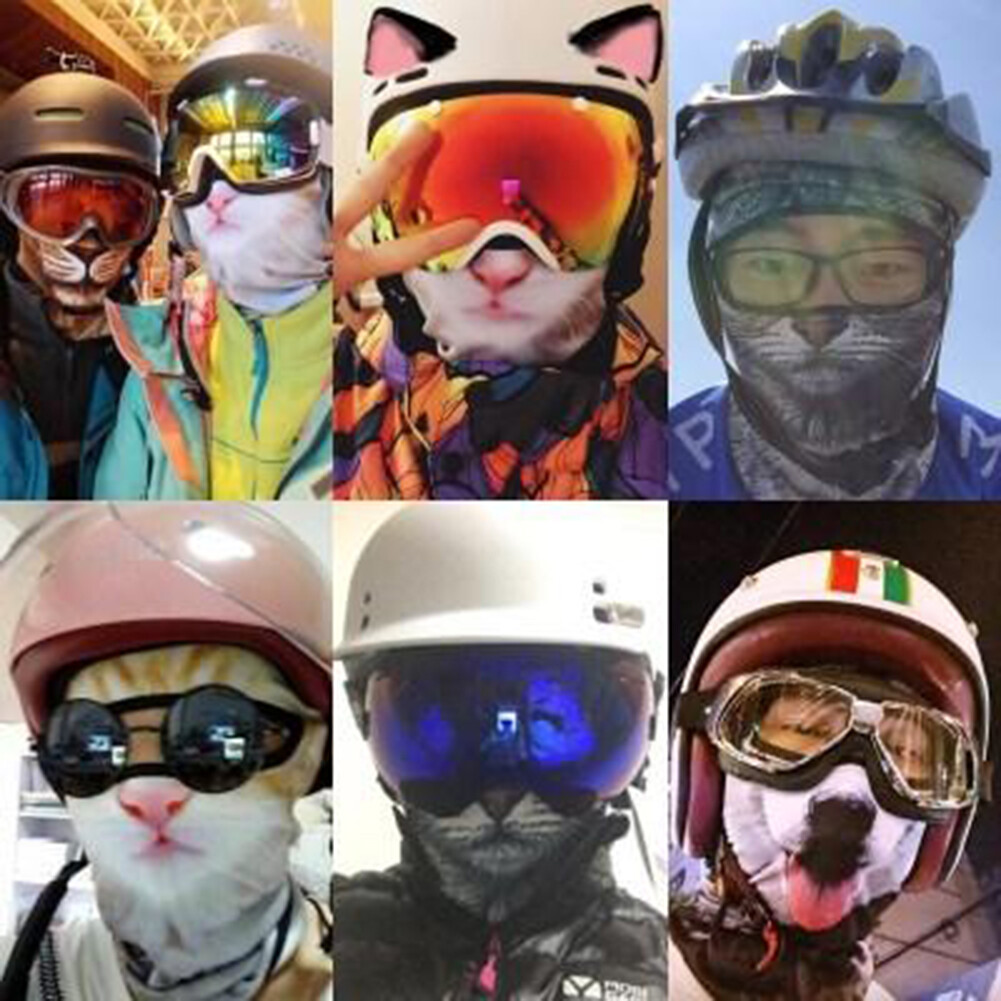 Winter Warmer Balaclava Animal Pattern Face Masks Neck Cover for Cycling Ski USA