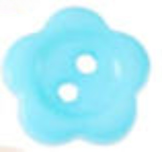 1 Resin Flower Shaped Button, blue, used