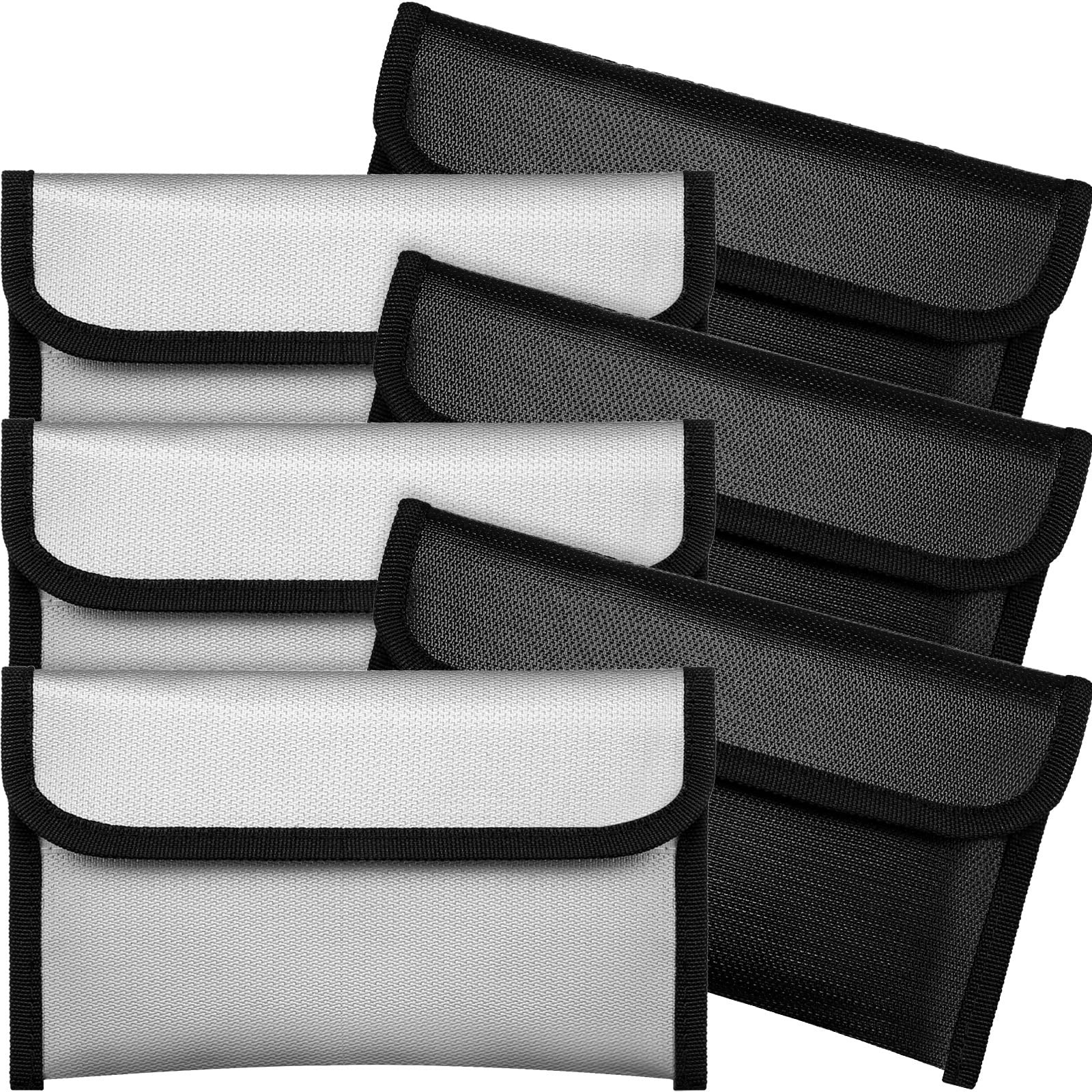6 PCS Small Fireproof Bag 8x5 Inch Waterproof Money Pouch Document Zipper
