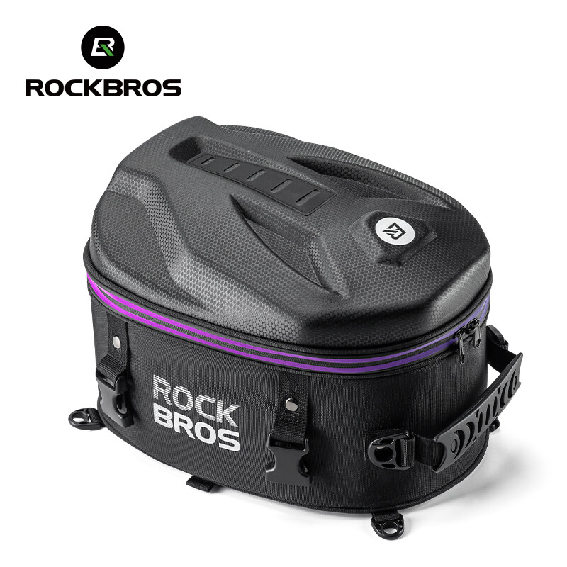 ROCKBROS Motorcycle Hard Shell Rear Seat Bag 12.5L Saddle Tool Rider Backpack