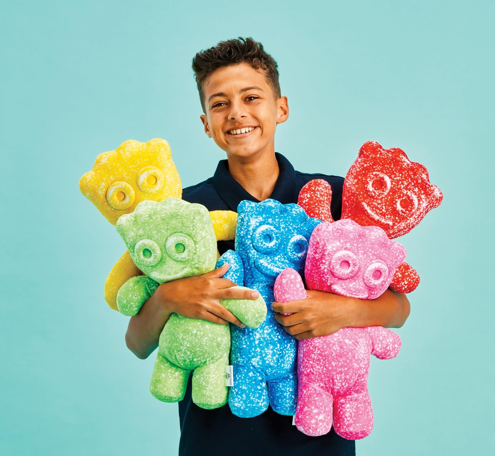 iscream Sour Patch Embossed 16.75" x 12" Candy Character Shaped Pillow, Blue