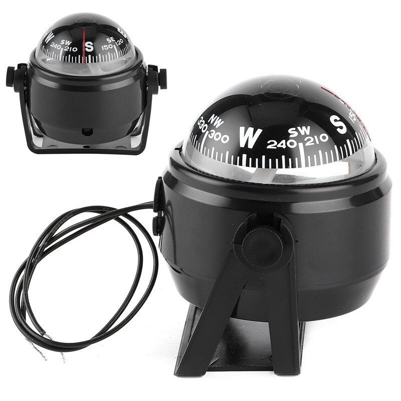 Black Electronic Marine LED Navigation Compass?For Sail Ship Vehicle Car Boat [
