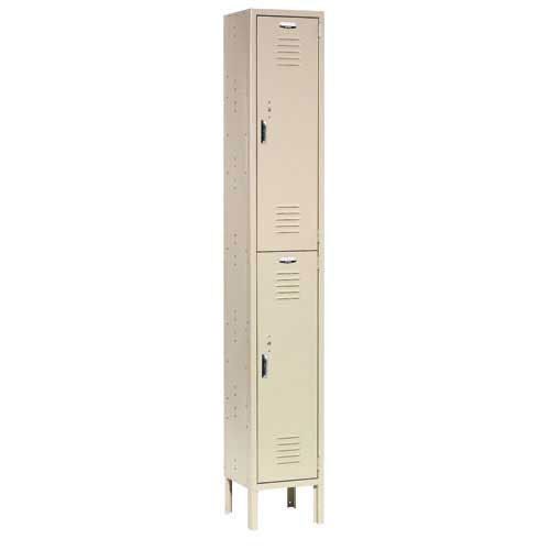 Double Tier Locker 12x12x36 2 Door Unassembled Tan