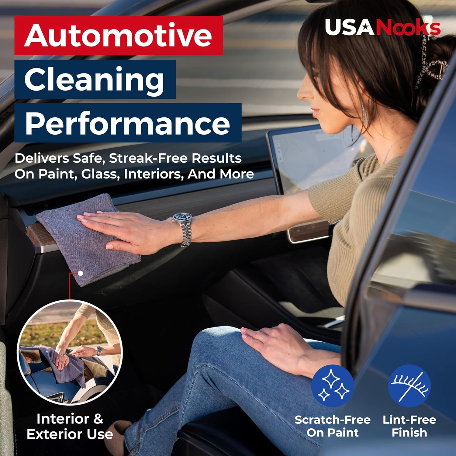High-Performance Microfiber Cleaning Cloths - 12 Pcs, 12.5"x12.5