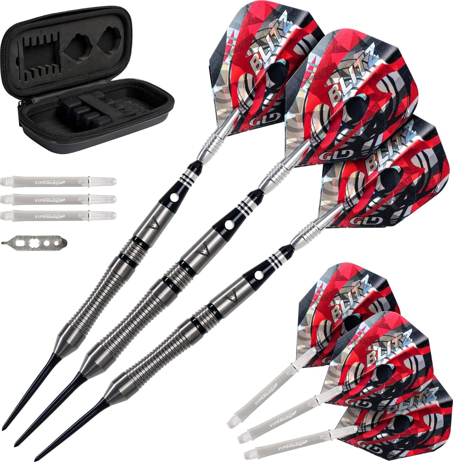 Blitz 95% Tungsten Steel Tip Darts with Storage/Travel Case