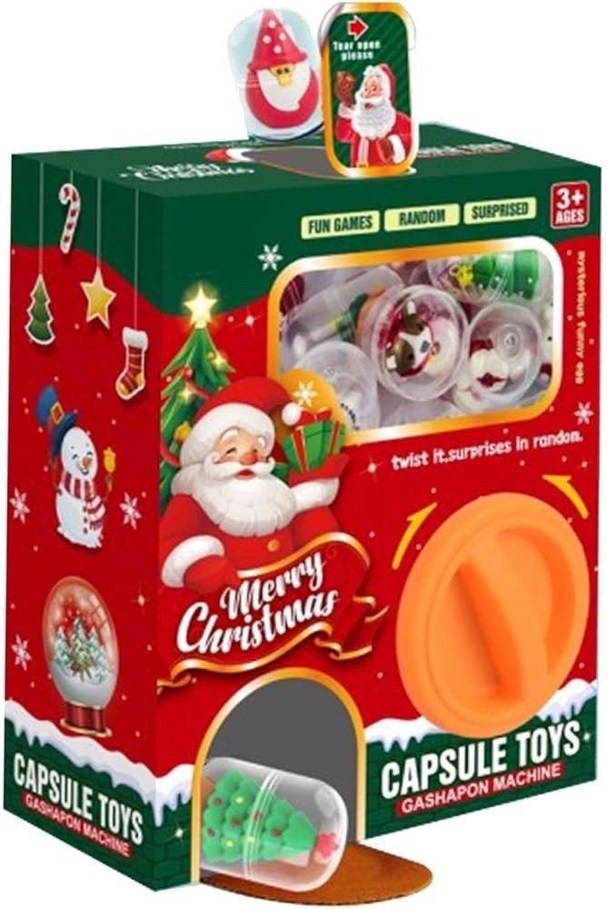 Claw Machine Christmas Vending Machines Pretend Play with 6 Eggs