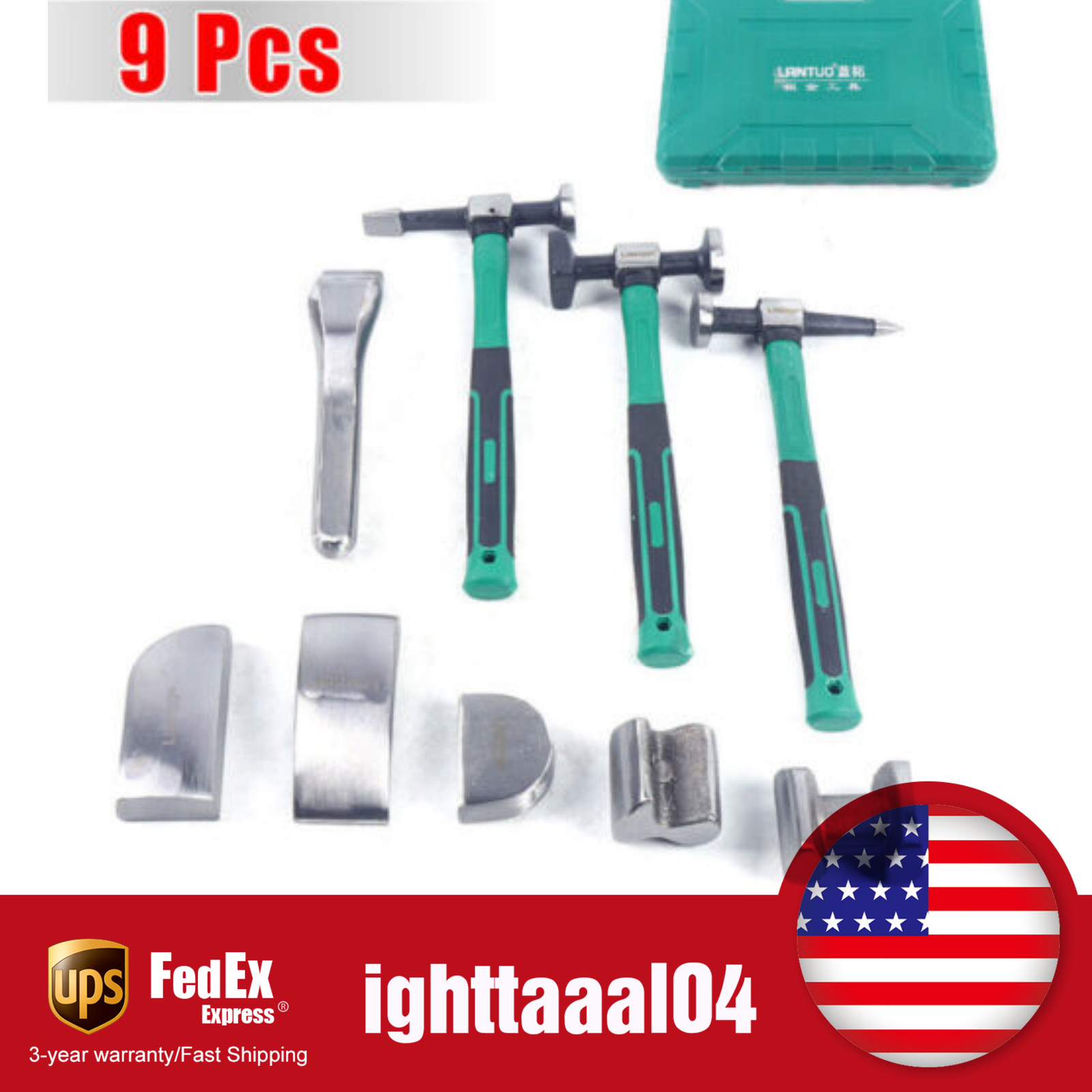9 PCS Car Sheet Metal Shaping Movable Car Body Corrector Kit Dent Repair Tools