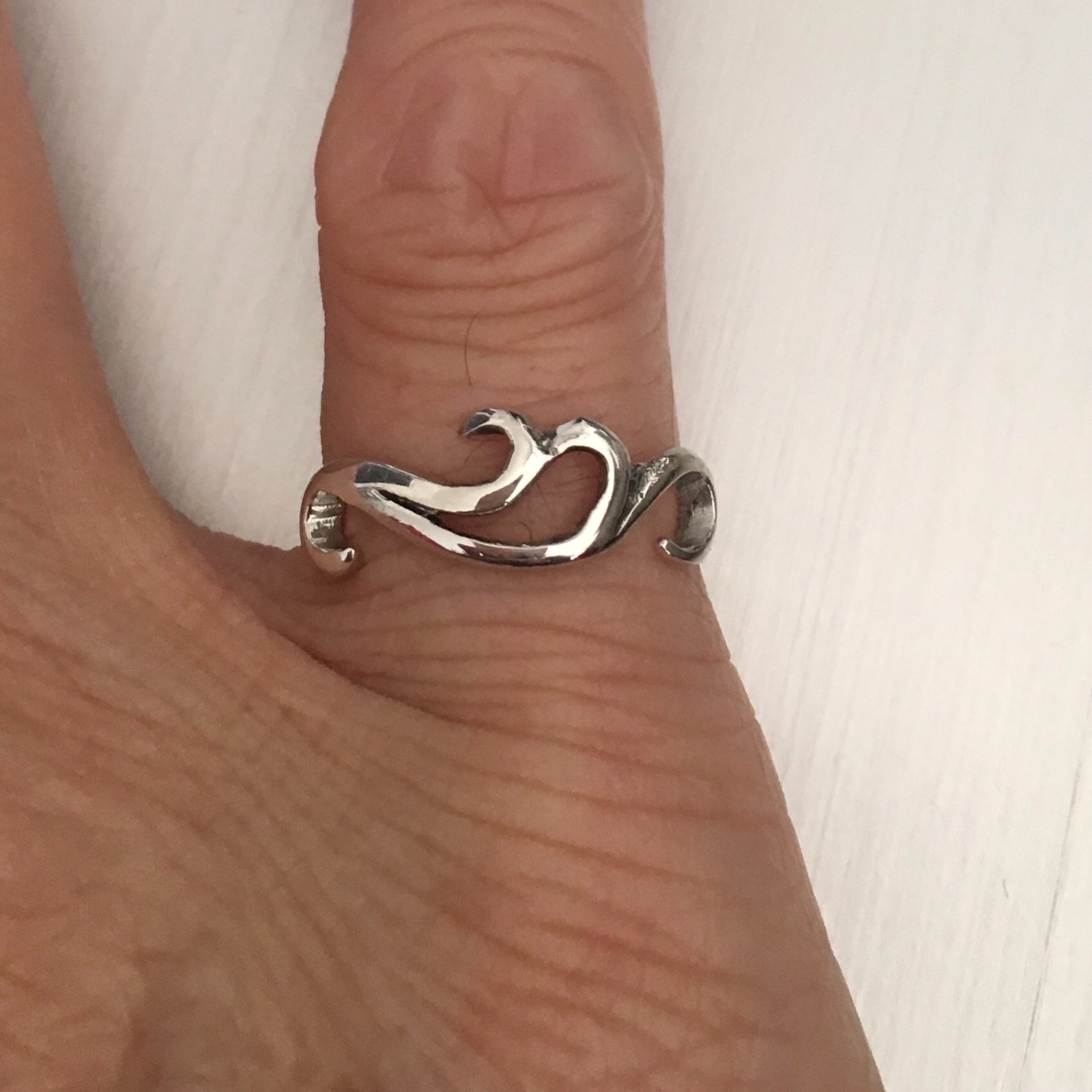 Sterling Silver Windy Waves Toe Ring, Silver Rings, Boho Ring