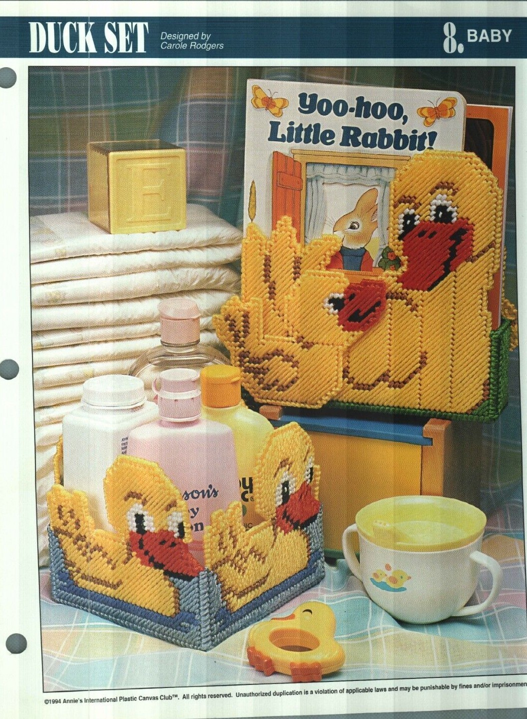 NEW DUCK SET BABY NURSERY DECOR ANNIE'S PLASTIC CANVAS PATTERN INSTRUCTIONS