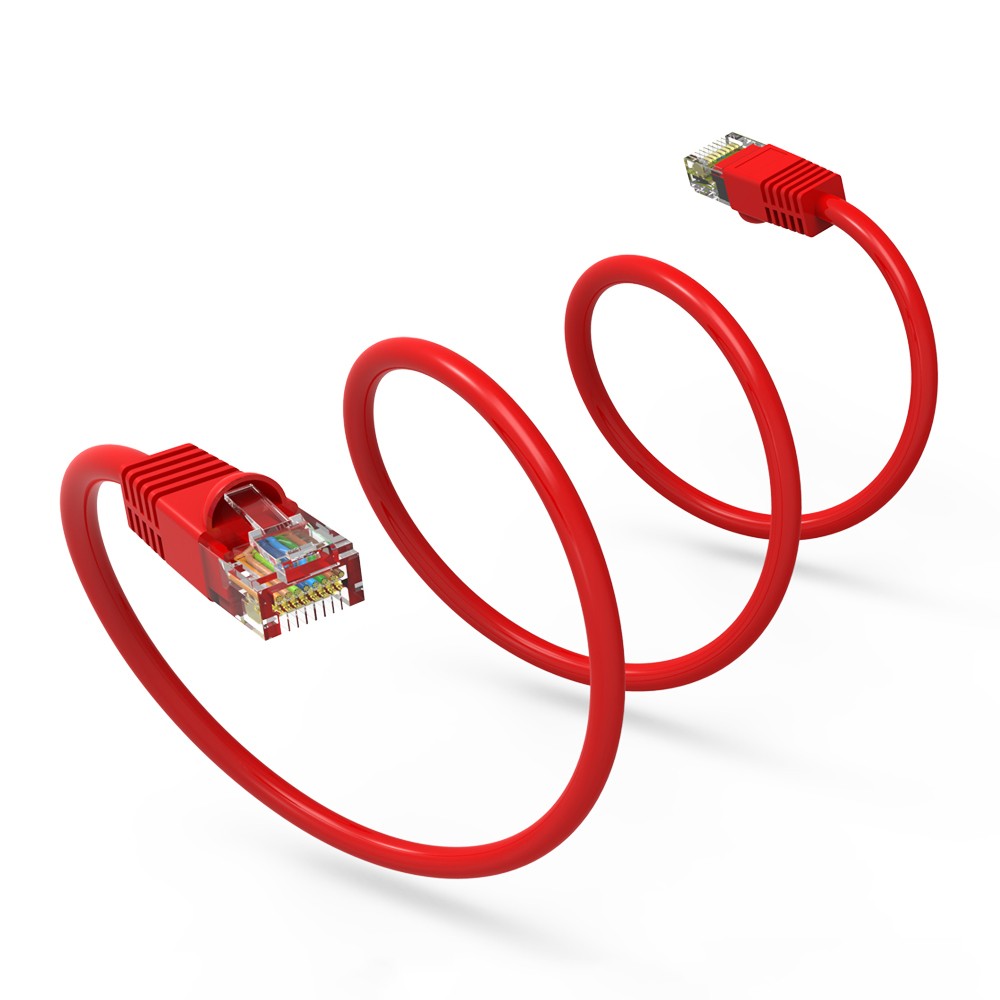 0.5Ft CAT6 UTP Ethernet Network Booted Cable Red