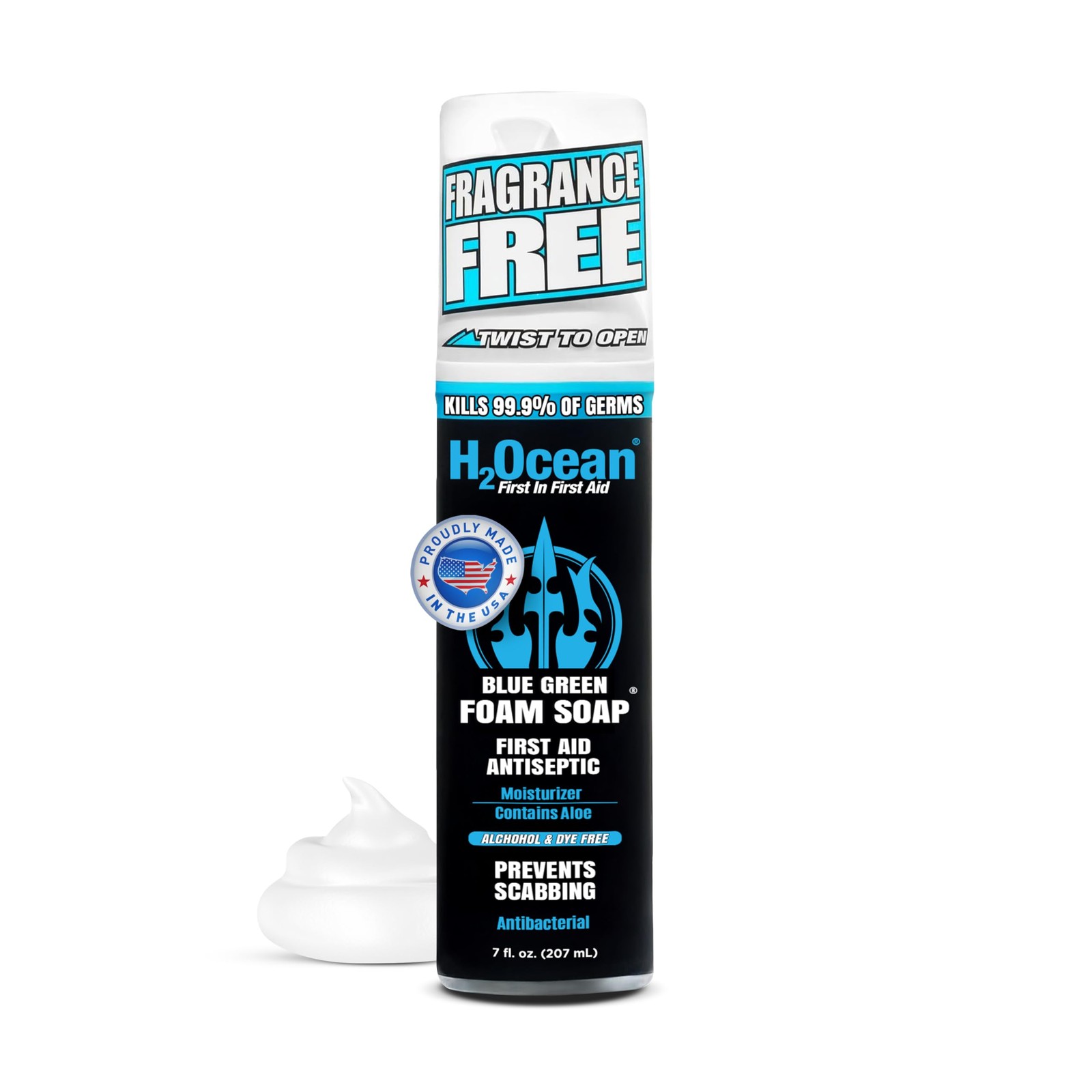 H2Ocean Blue Green - Cleanser Antibacterial Unscented Aloe Vera