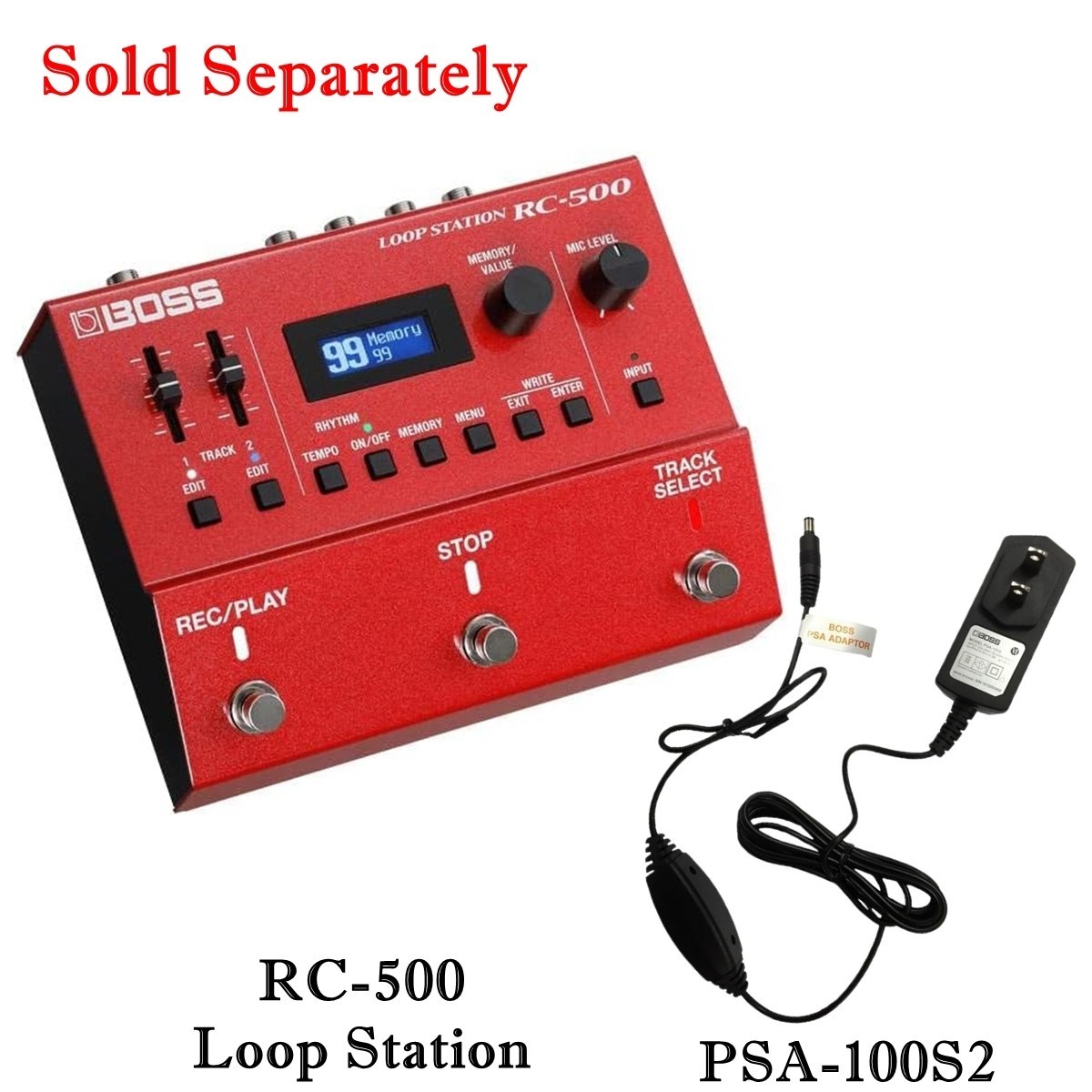 BOSS Effects Pedal Guitar Looper RC-500 Loop Station BOSS AC adapter PSA-100S2