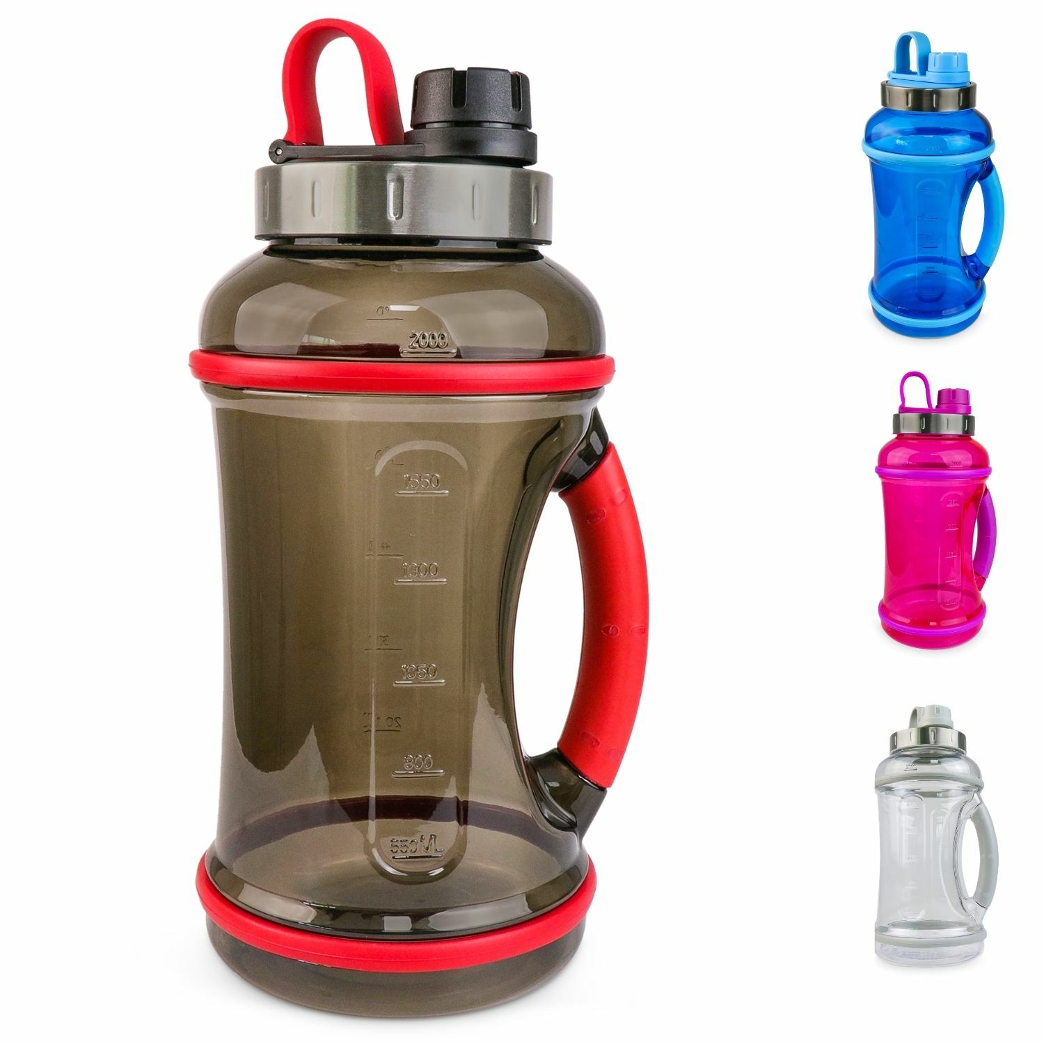 70oz (Half Gallon) Water Bottle with Lid & Handle  - BPA Free Ships for FREE