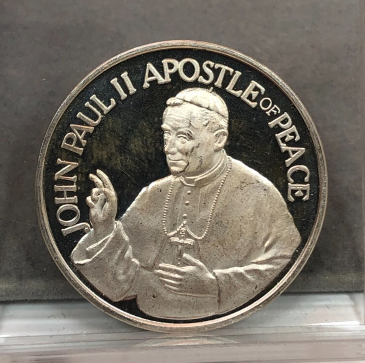 Pope John Paul II ~ Apostle of Peace ~ Papal Visit to USA 1987 1oz Silver Round