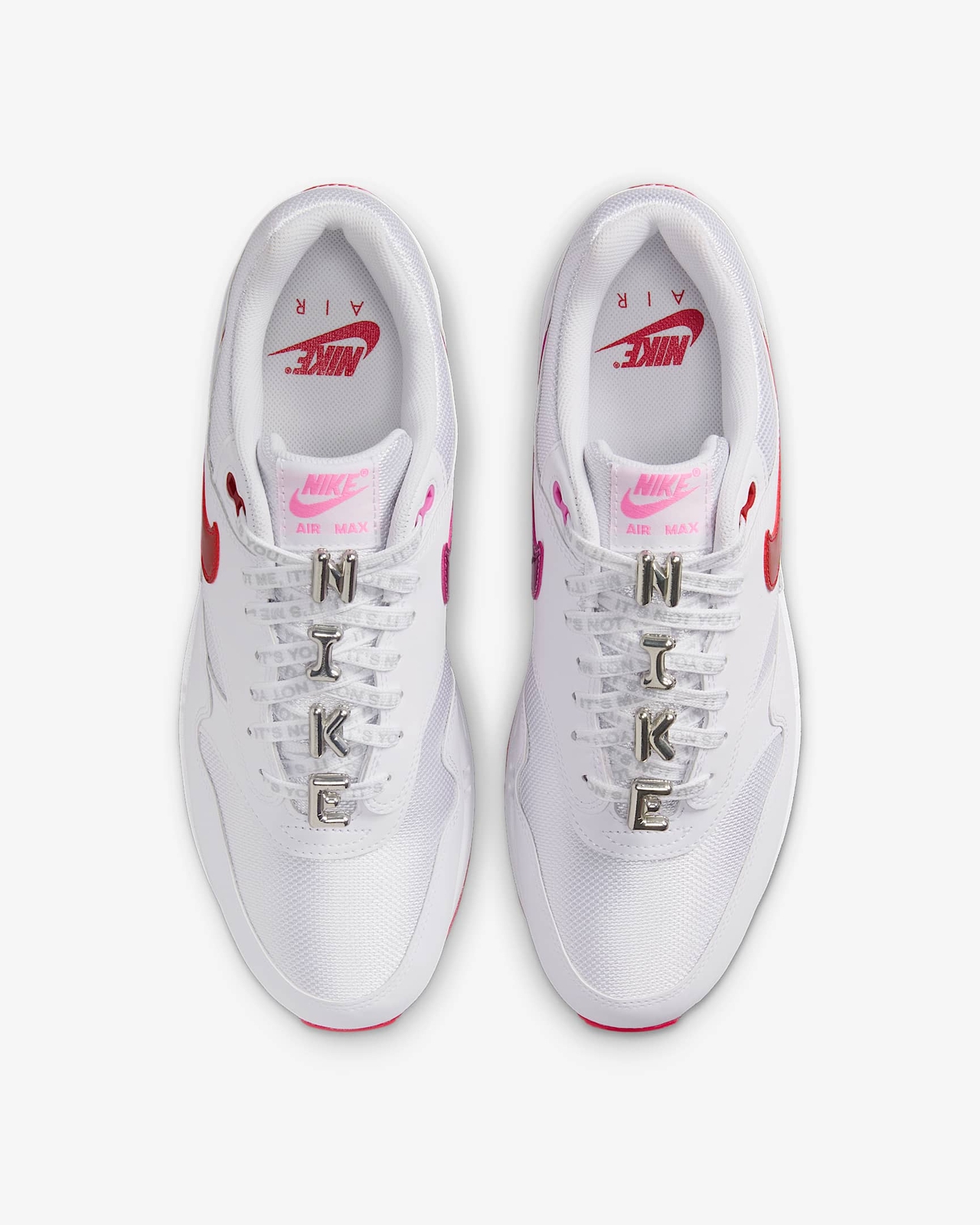 Nike Air Max 1 PRM Shoes Valentine’s Day White Red HV2303-100 Men's Sizes NEW