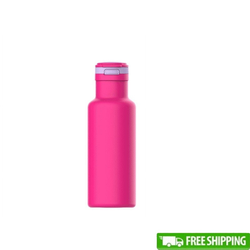 Insulated Stainless Steel 14oz Water Bottle Leak Proof Double Wall Push Button