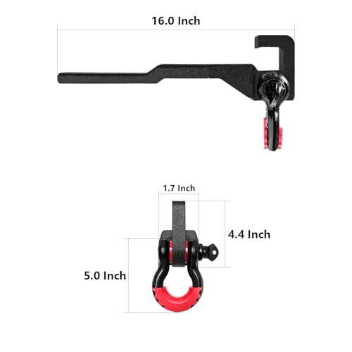 Front Tow Hook Mount Bracket and D-Rings Compatible with 2017-2021 Titan D