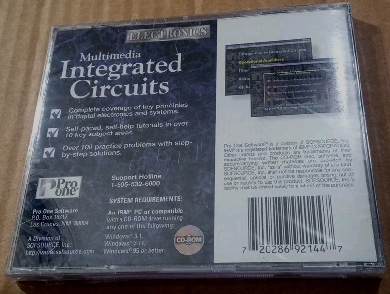 Electronics Multimedia Integrated Circuits CD-ROM Pro One Software NEW SEALED
