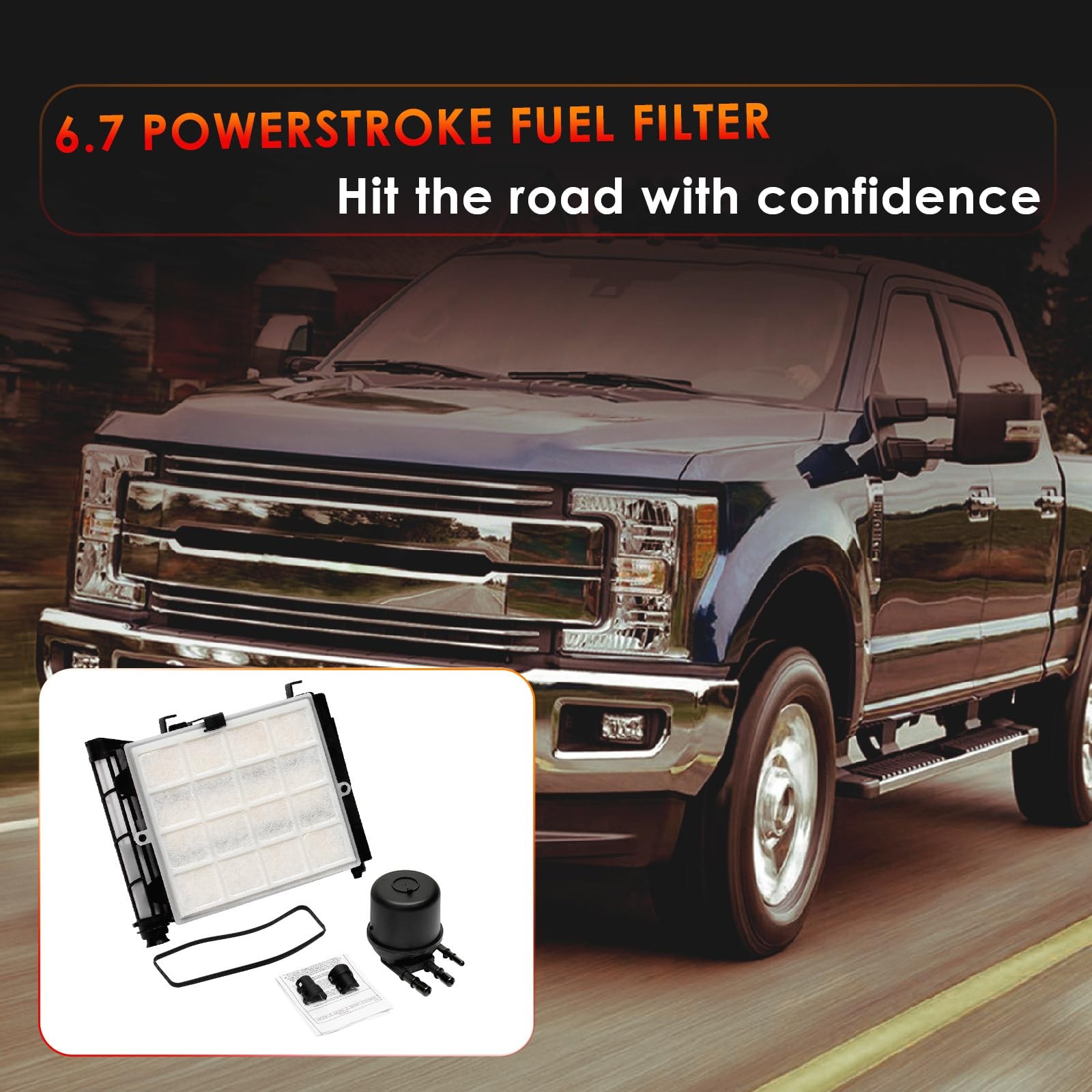 6.7 Powerstroke Fuel Filter Element, Compatible With 2017-2023 Ford FD-4624