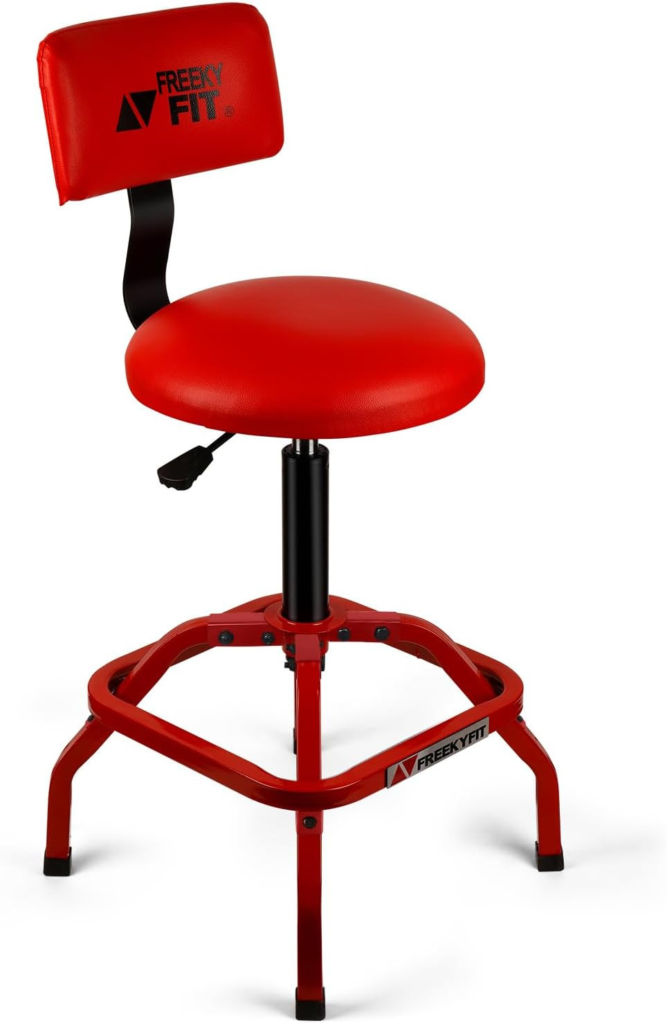 Shop Stool with Backrest, Mechanic Garage Stool for Workshop, Adjustable Shop St