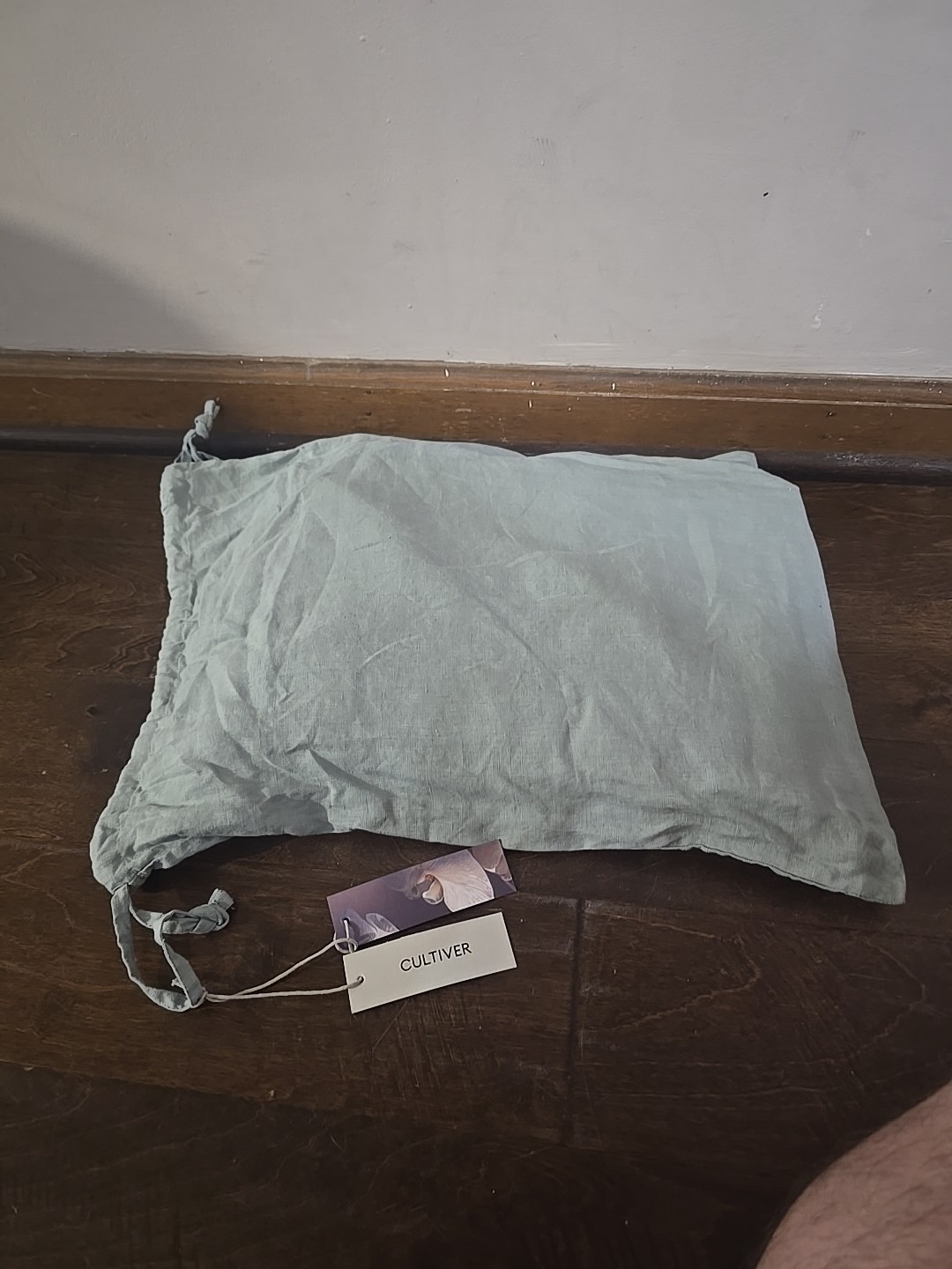 CULTIVER 100% Linen Sage Green Flat Sheet - One Size