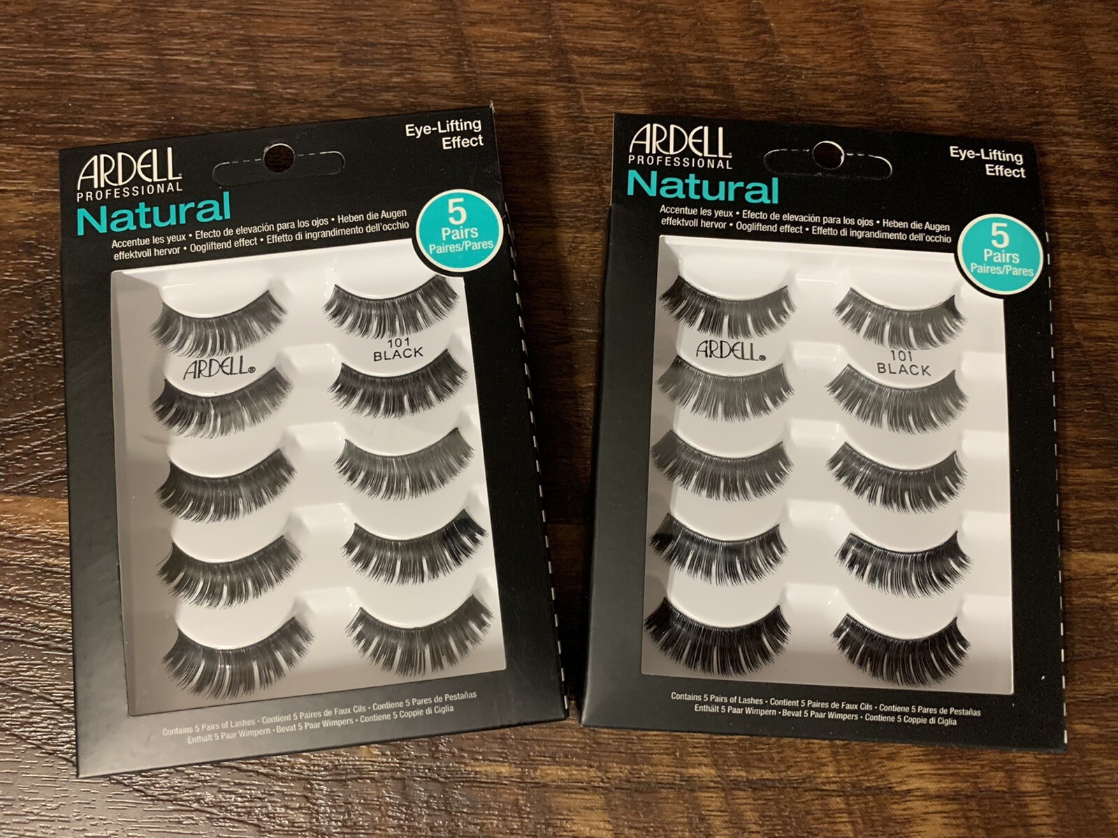 2 PACK Ardell False Eyelashes Natural 101 Black - 5 Pair x 2 Pack, 10 pair total
