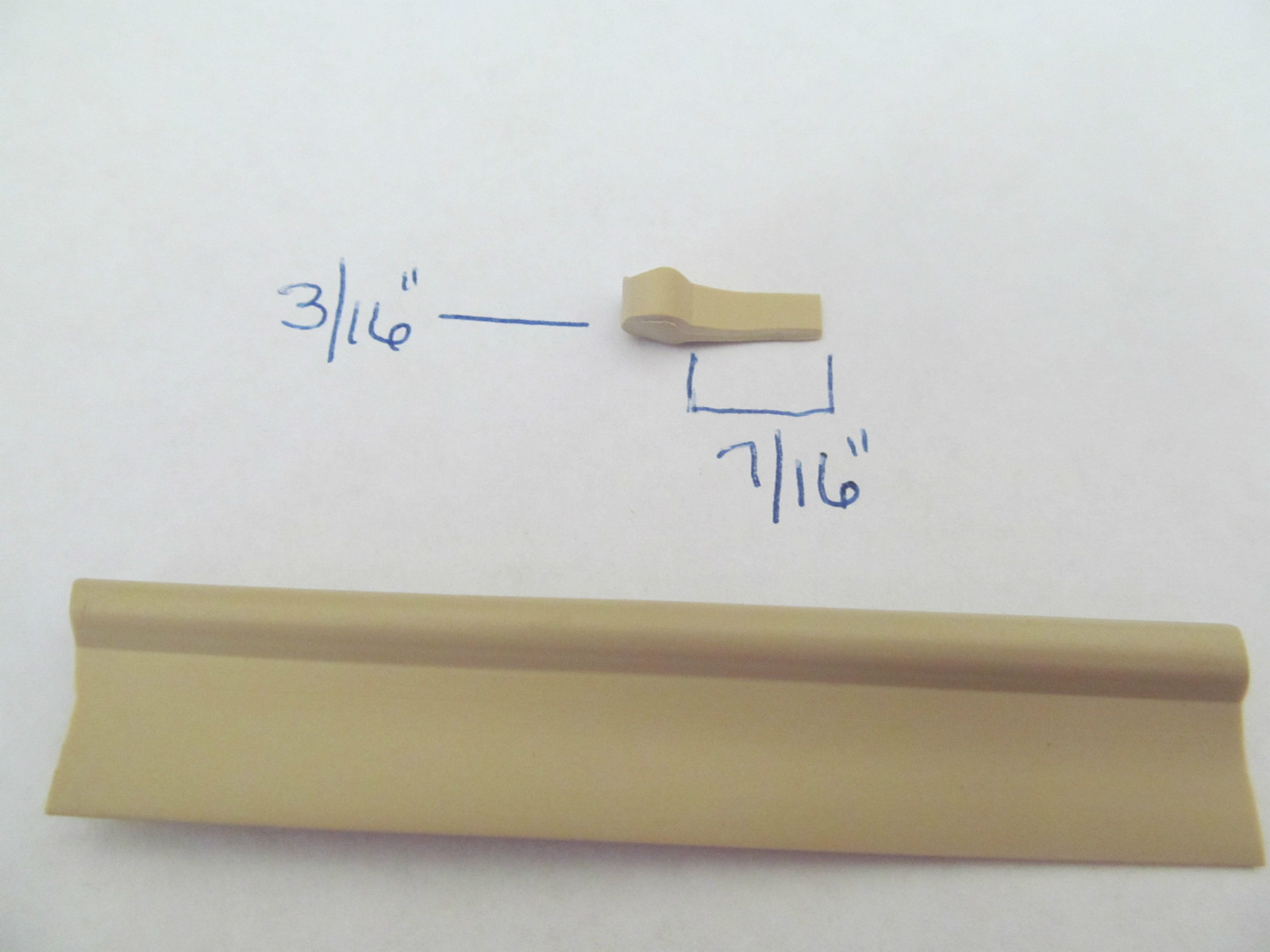 28 Feet 7/16" Light Beige Solid Bead Welt Vinyl RV Cabinet Wall Corner Trim Gimp