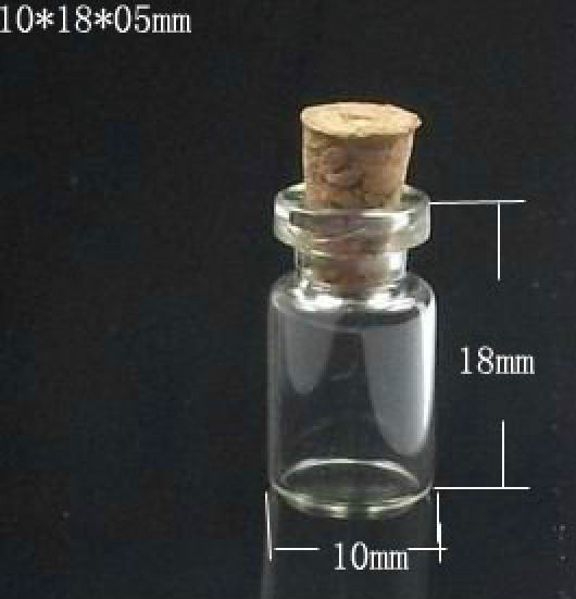 Wholesale Lots of 100Pcs 0.5ml Tiny Small Clear Cork Glass Bottles Vials 11x18mm