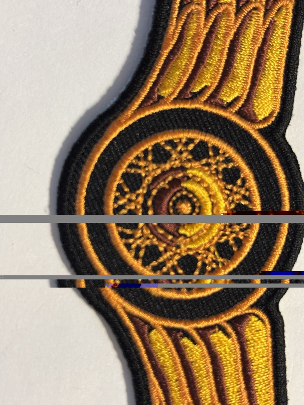 Gold - Department Wings & Wheel Motorcycle Patch