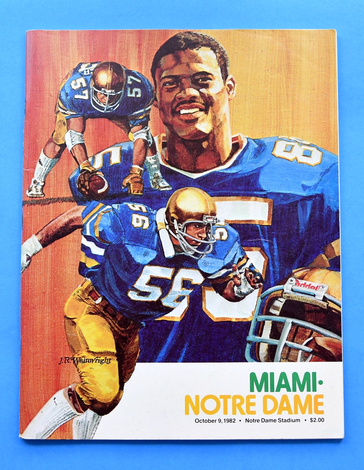 1982 Notre Dame Football Program. Miami Hurricanes. Bernie Kosar. Testaverde.