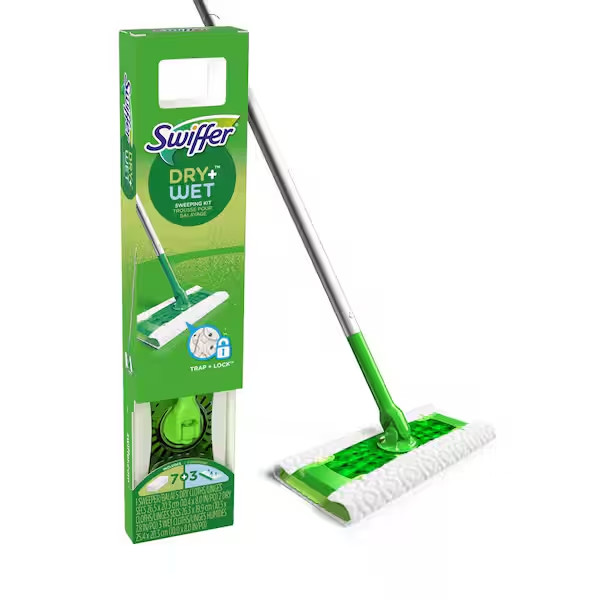 Swiffer Sweeper 2-in-1, Dry and Wet, Floor Cleaner Includes 1 Mop + 10 Refills
