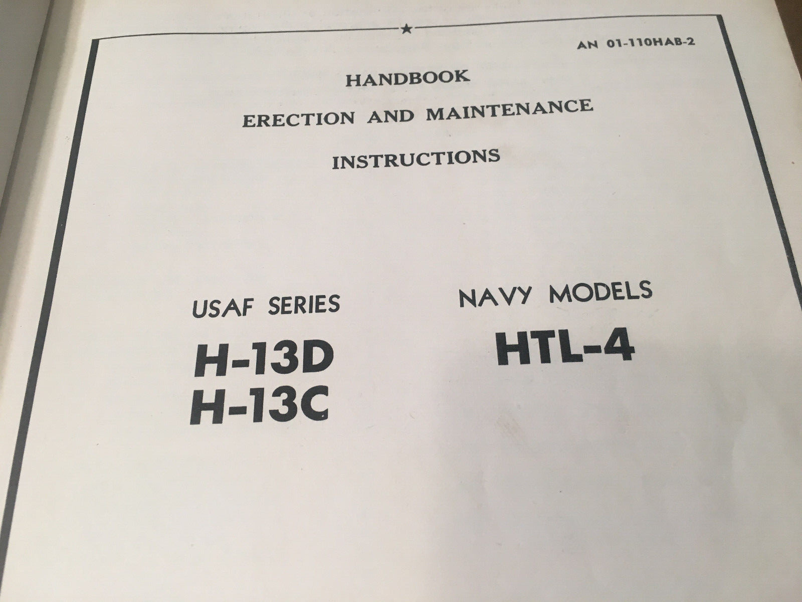 Bell Helicopter H-13D, H-13C, H-13E, HTL-4, HTL-5 Erection & Maintenance Manual