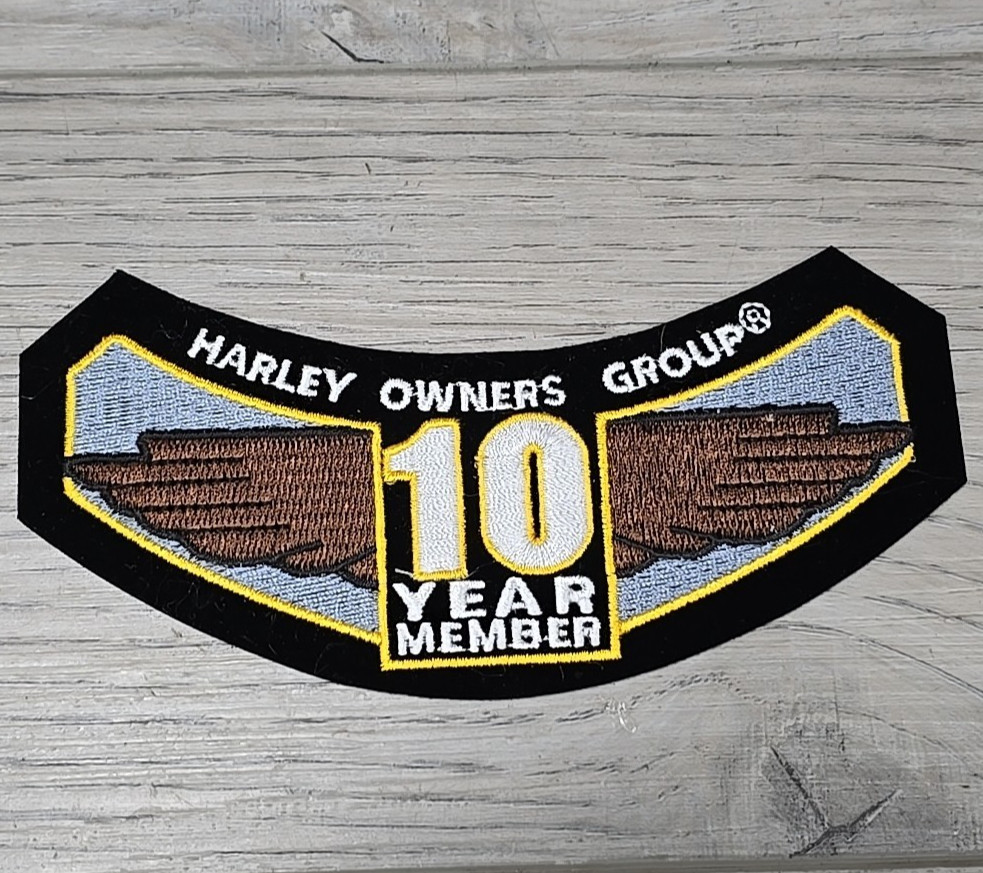 Harley Davidson HOG 10 Year Member Rocker Patch - Eagle Wings Milestone Biker NE