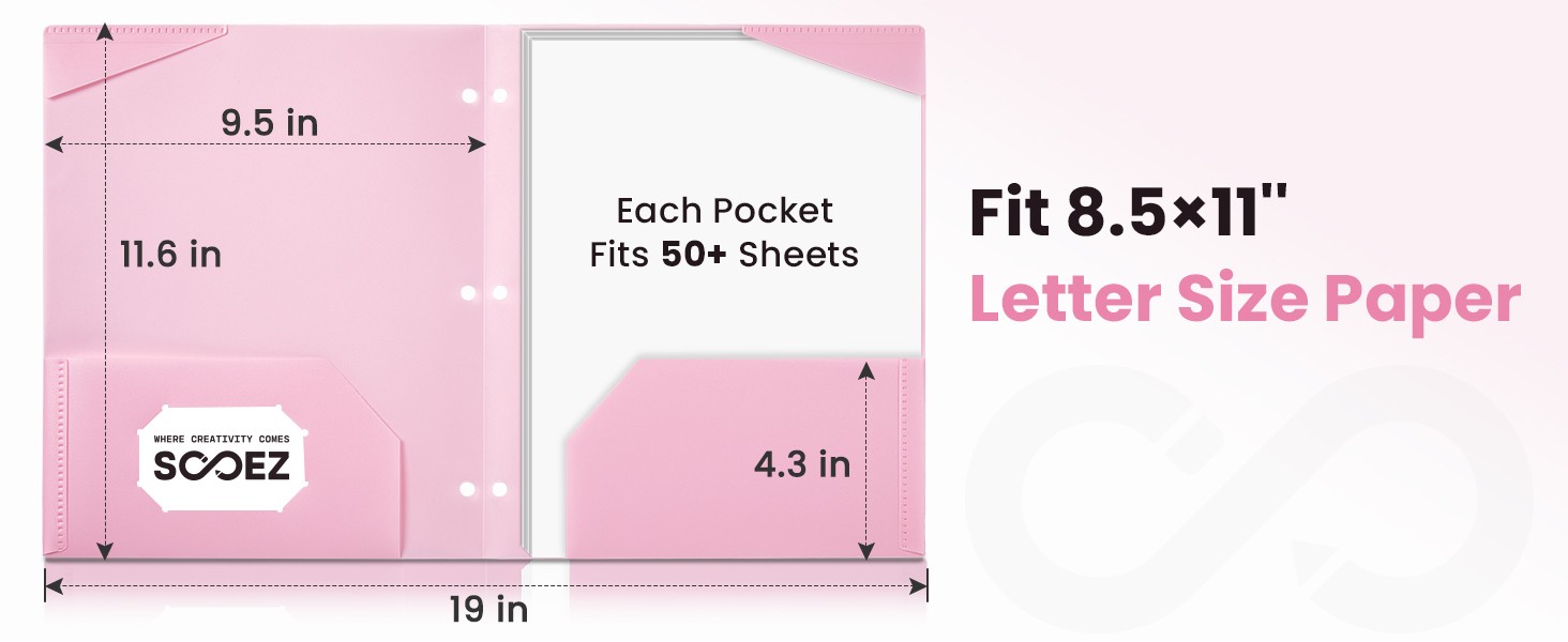 2-Poet Folders, Plastic Folders with Poets 3 Hole Punched, 1