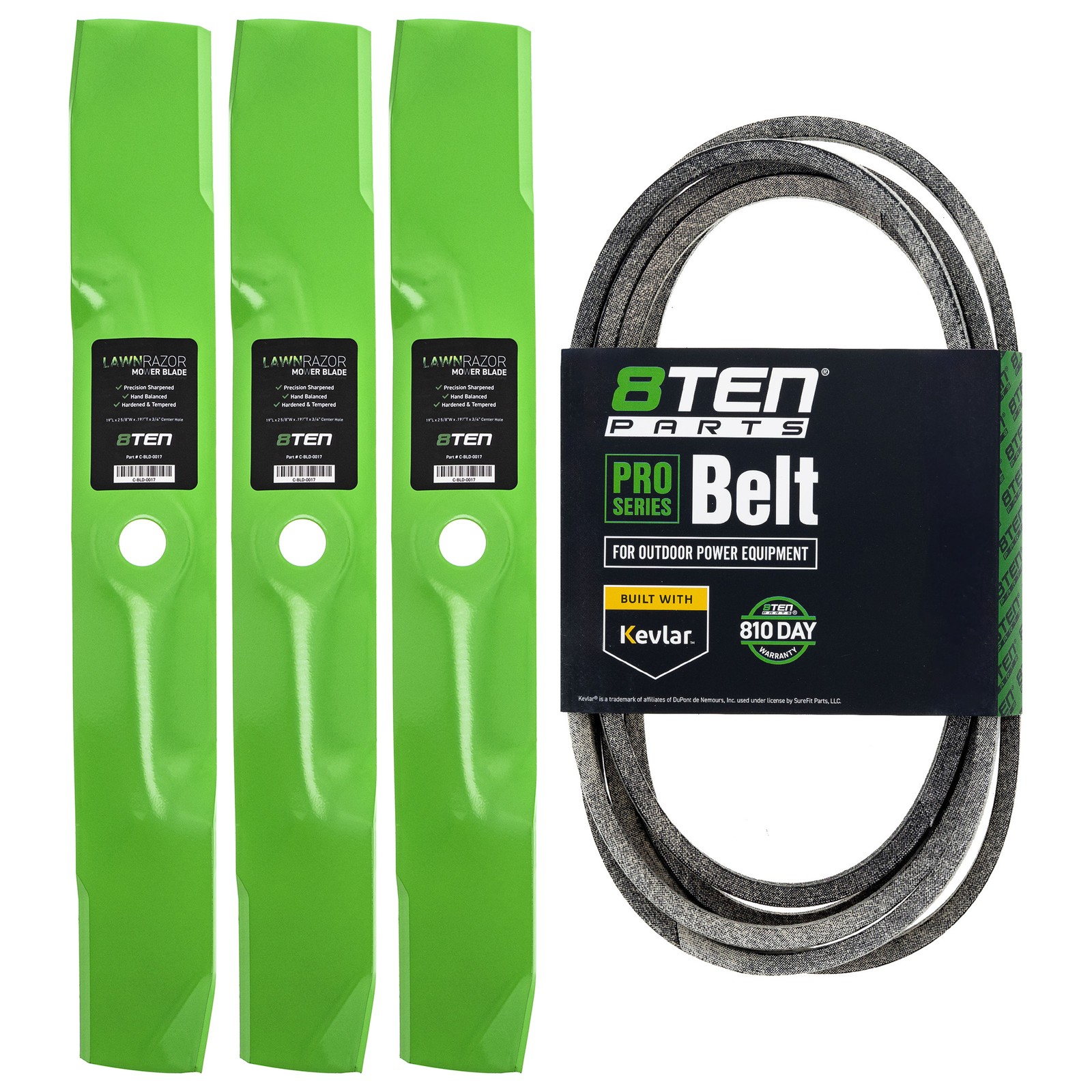 8TEN Blade Belt Kit for John Deere Z425 Z445 Z435 EZtrak M143520 M154296 54 Inch