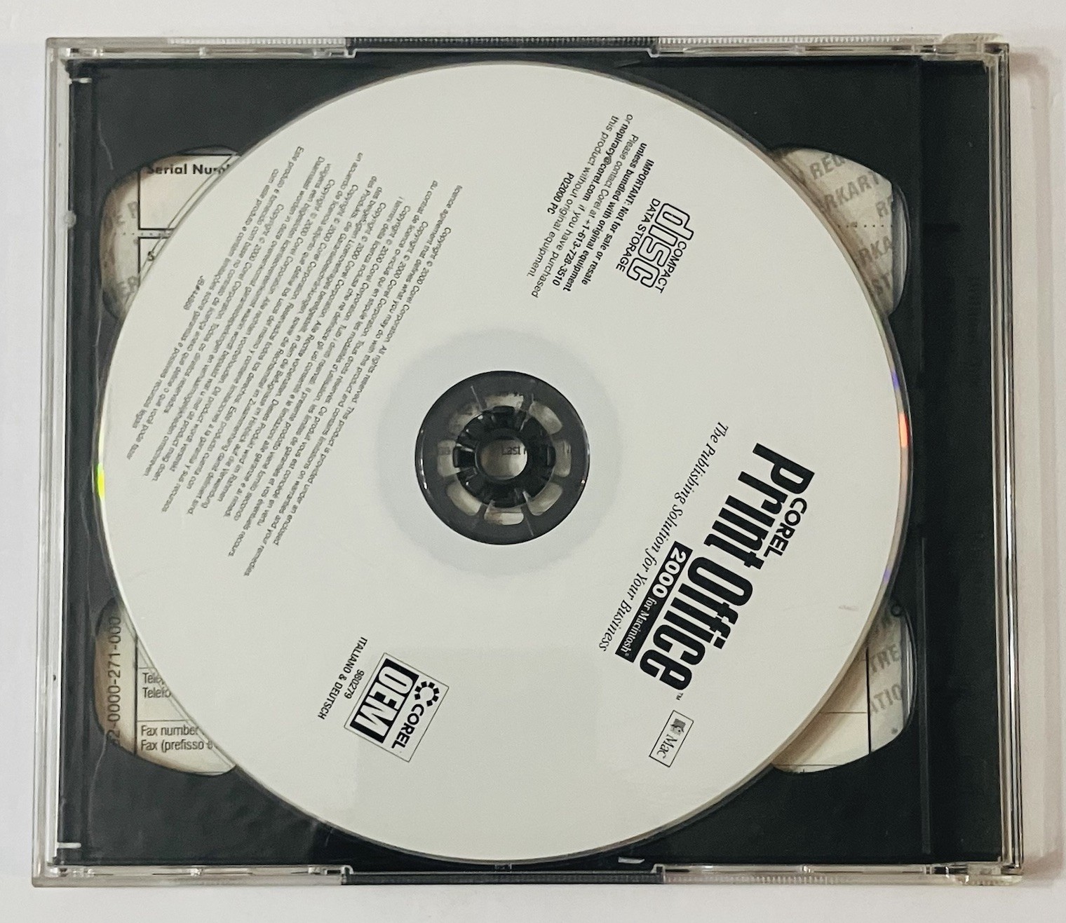 Corel Print Office 2000 2 Disc Set Windows Mac Vintage Software Serial
