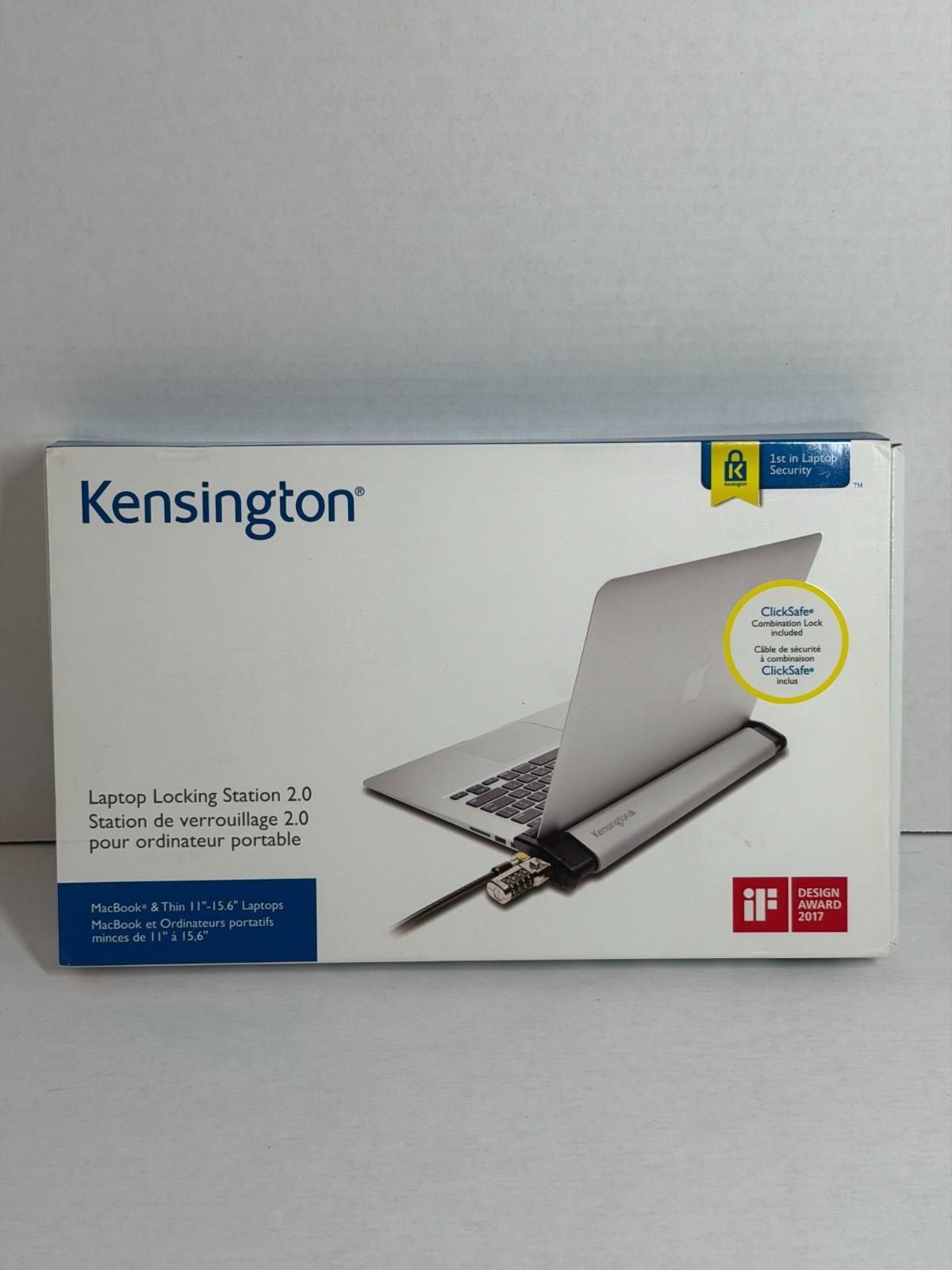 Kensington MacBook and Surface Laptop Locking Station 2.0 w/ Combo Lock Cable B3