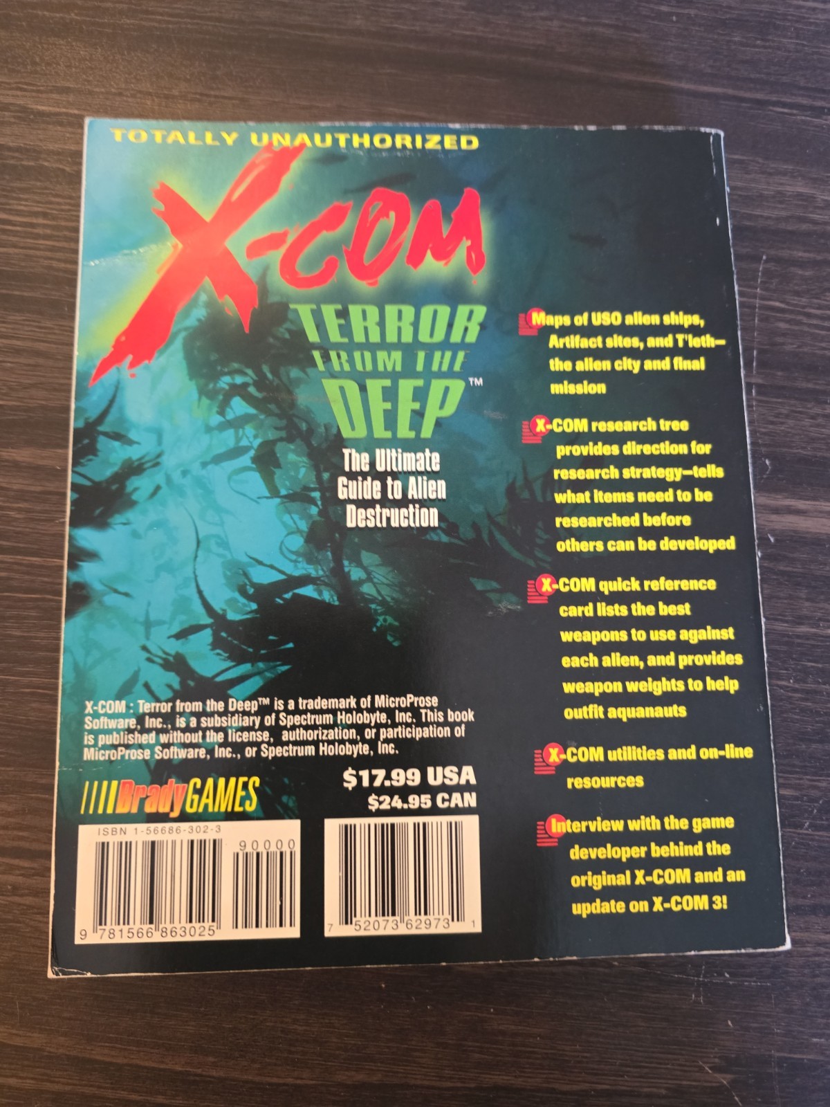 Brady Games PC X-COM Terror Deep Unauthorized Strategy Guide Microprose