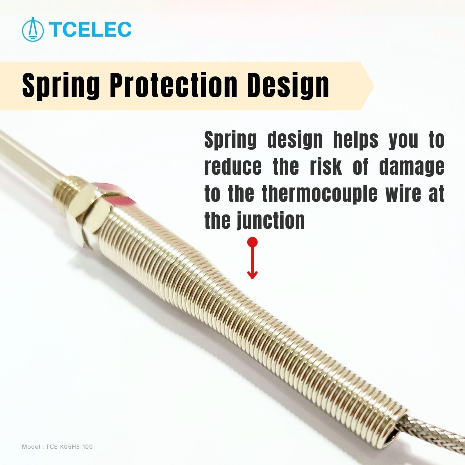 K-Type Thermocouple Sensor Probe with M8 Screw Miniature Connector 77-1472F