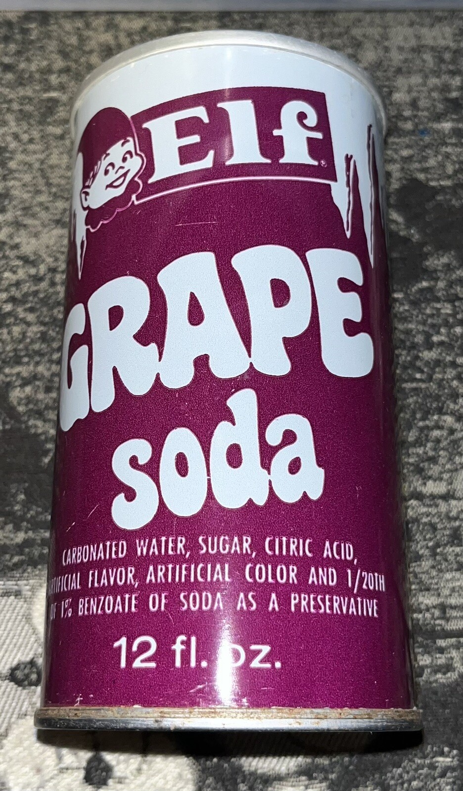 VINTAGE ELF GRAPE SODA PULL TAB STEEL CAN