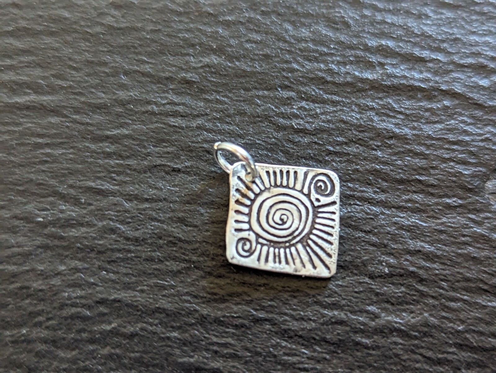 Tiny freeform sterling silver charm - handmade