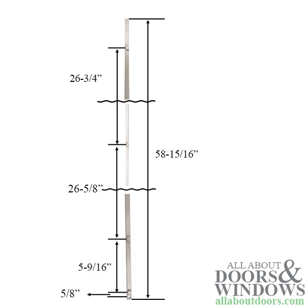 Truth Hardware 4 Roller Tie Bar, Multipoint Lock, 58.9"